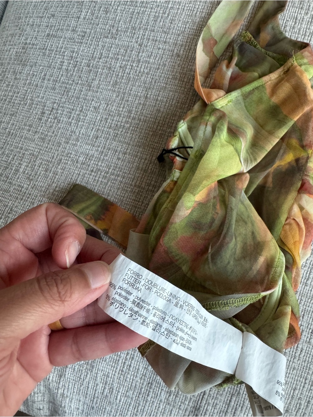 Zara Olive Green Multi Ruched Crop Tank - Picture 4 of 4